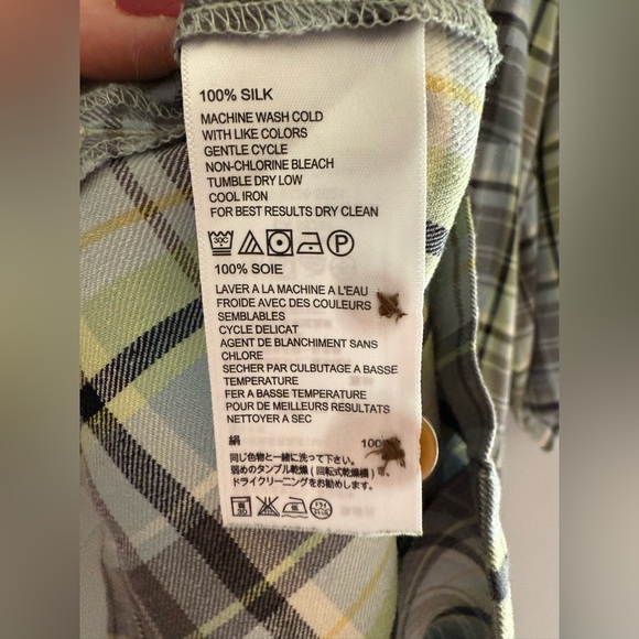 Tommy Bahama Mens Shirt SZ XL Green Grey Plaid Short Sleeve Button Up 100% Silk - Picture 6 of 9